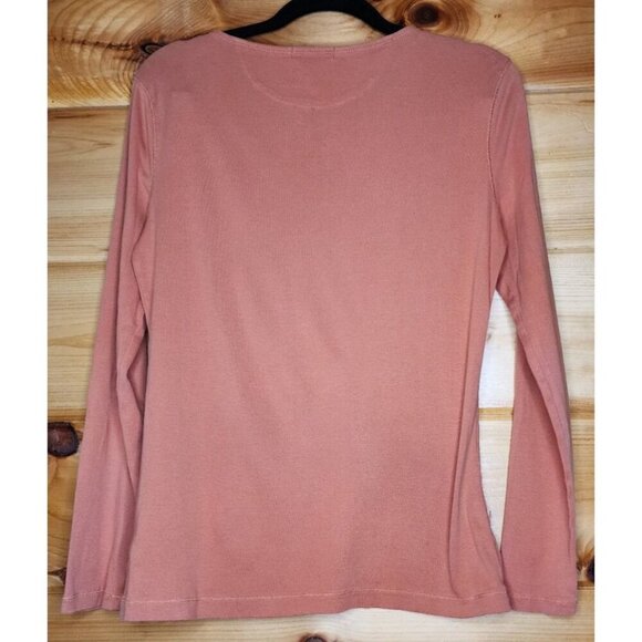 Women's Lauren Ralph Lauren Orange Solid Peasant M Lace Tunic Lagenlook Breath - Picture 2 of 14